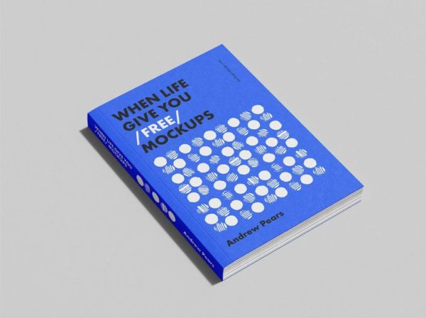 A5 Book Cover Mockup PSD