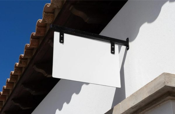 Blank Attached Sign Mockup
