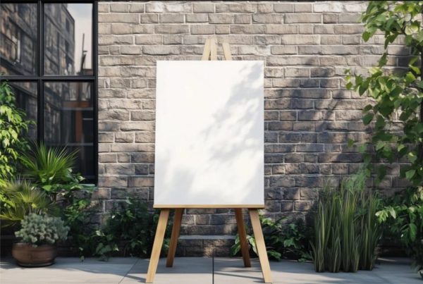 Blank Easel Poster Mockup PSD
