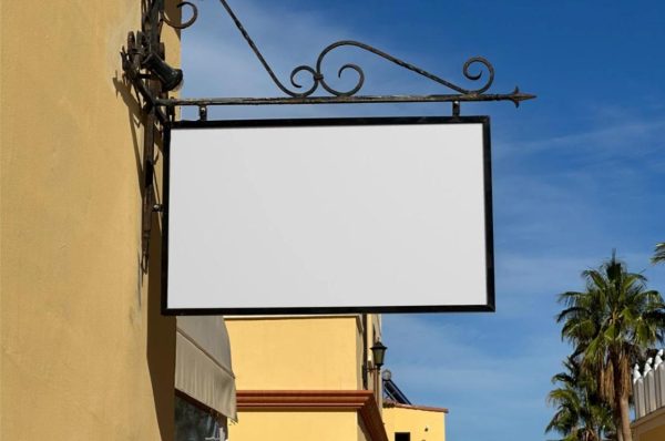 Blank Shop Sign Mockup PSD
