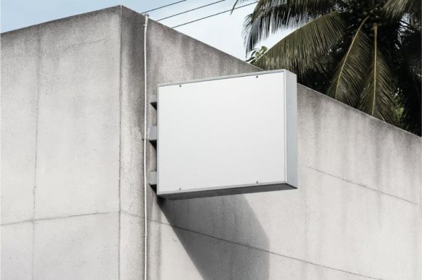 Blank Sign Box Mockup PSD