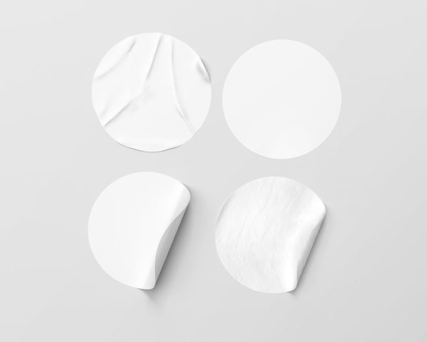 Blank Sticker Mockups Set