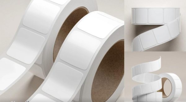 Blank Sticker Roll Mockup