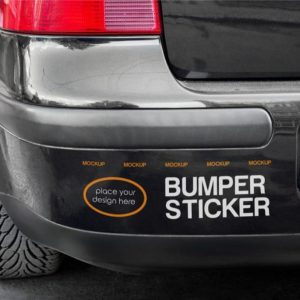 Car Bumper Sticker Mockup