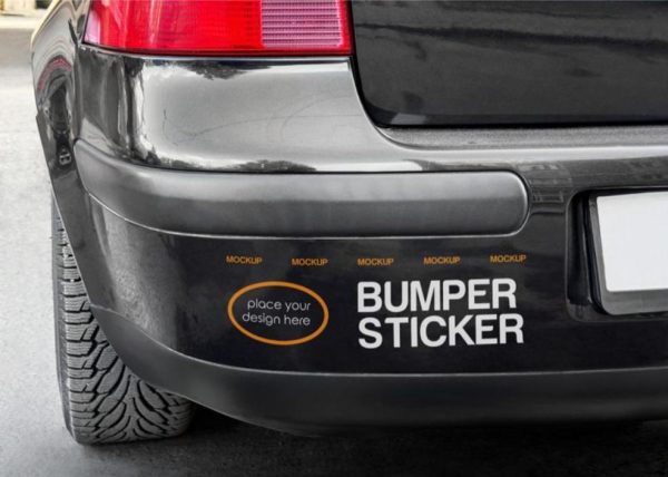 Car Bumper Sticker Mockup
