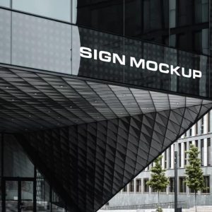 Corporate Building Sign Mockup