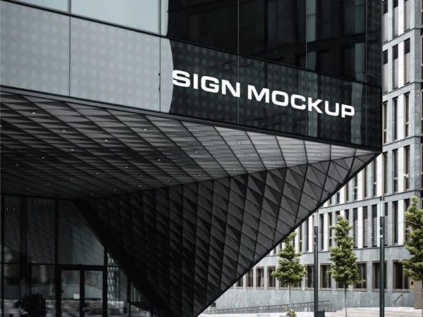 Corporate Building Sign Mockup