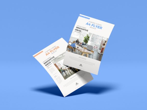Curved Flyer Mockup PSD