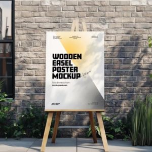Easel Poster Mockup PSD