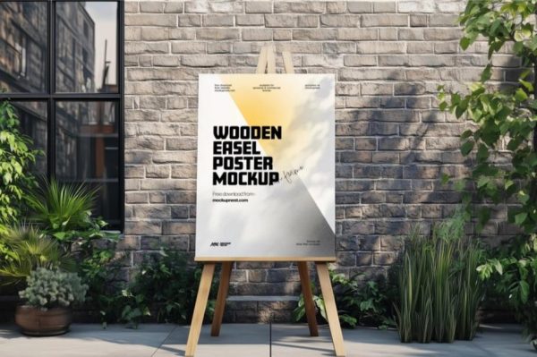 Easel Poster Mockup PSD