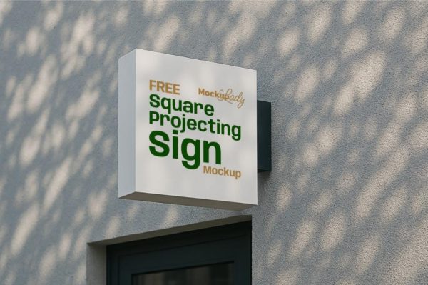 Square Projecting Sign Mockup - Image 3