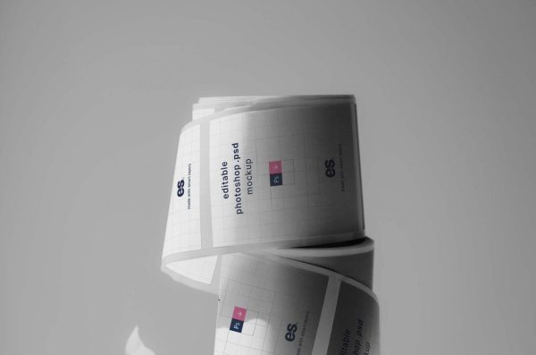 Editable Sticker Roll Mockup