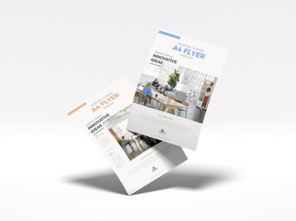 Floating Flyer Mockup PSD