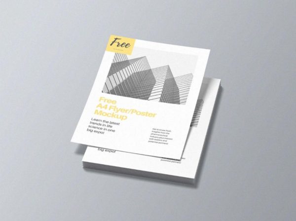 Flyer Stack Mockup PSD