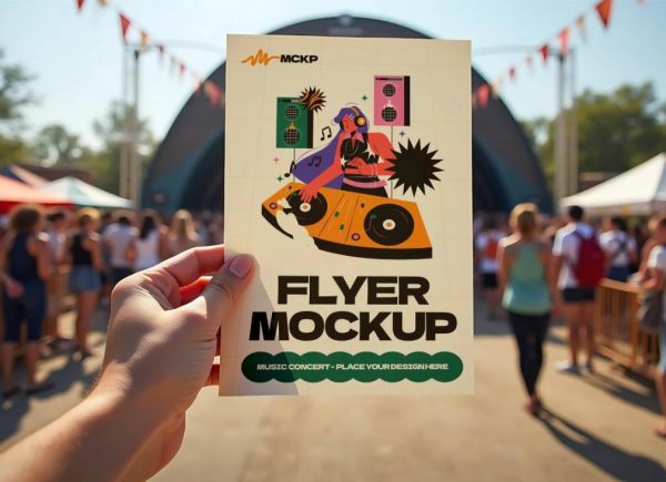 Flyer in Hand Mockup PSD