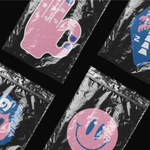 Foil Bag Stickers Mockup