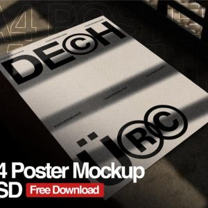 Free A4 Poster Mockup PSD