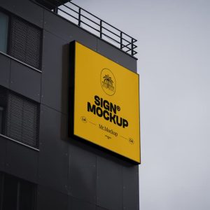Free Building Sign Mockup PSD