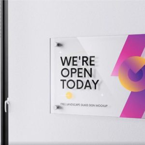 Free Glass Sign Mockup