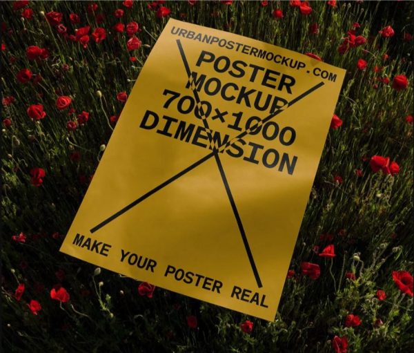 Free On Floor Poster Mockup