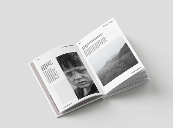 Free Open Hardcover Book Mockup