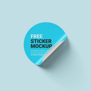 Free Round Sticker Mockup PSD