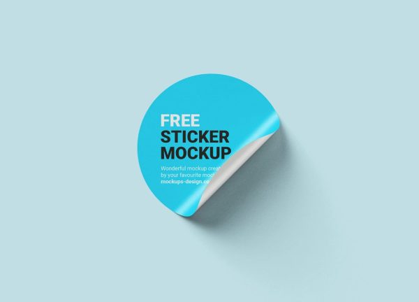 Free Round Sticker Mockup PSD