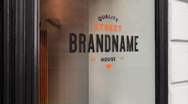 Free Window Sign Logo Mockup