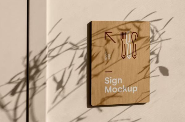 Free Wood Sign Mockup PSD