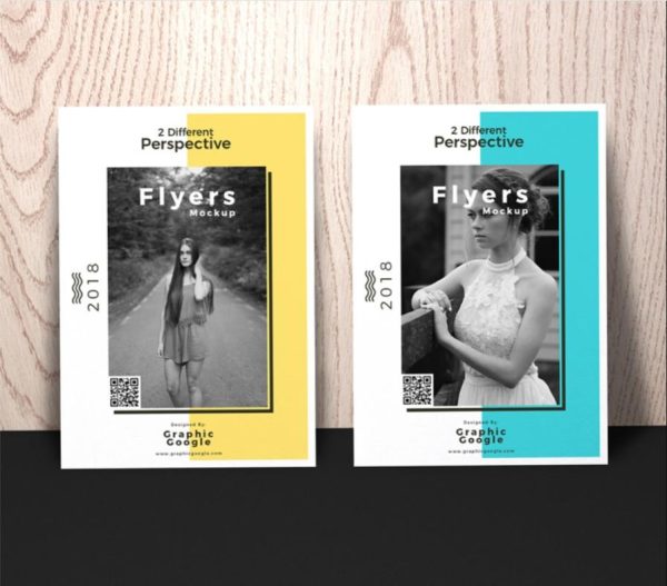 Front View Flyer Mockups Set