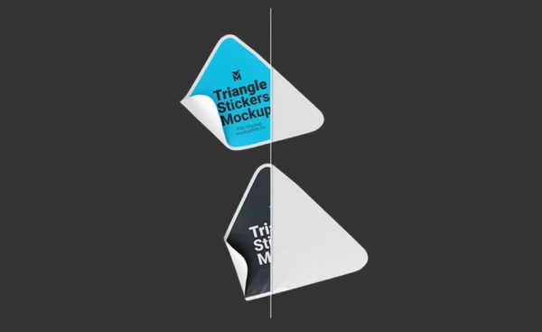Fully Editable Triangle Sticker Mockup