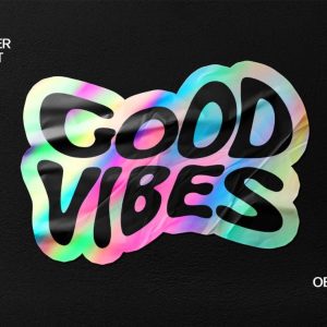 Holographic Sticker Mockups PSD