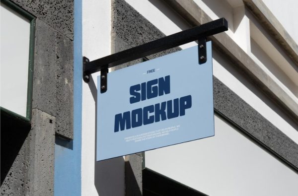 Hanging Sign Mockup PSD