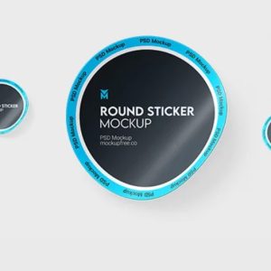 High Resolution Round Sticker Mockup