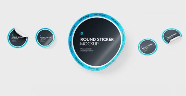 High Resolution Round Sticker Mockup