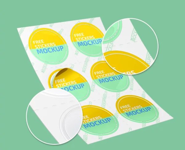 High Resolution Round Sticker Mockups