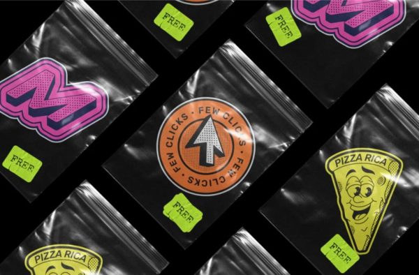 Isometric Sticker bag Mockup