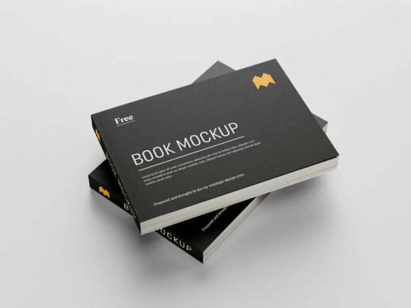 Landscape Books Stack Mockup