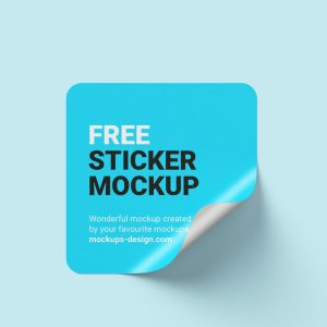 Lifted Square Sticker Mockup