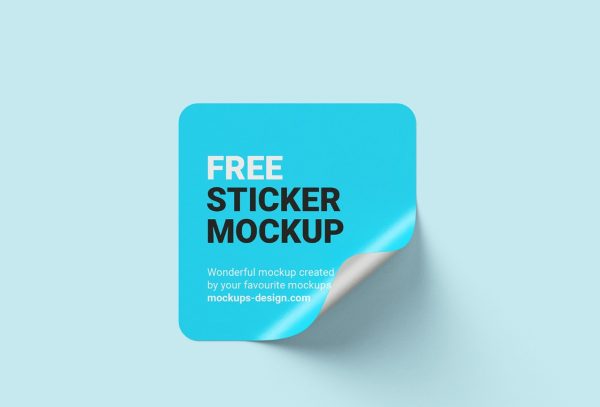 Lifted Square Sticker Mockup