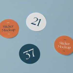 Minimal Round Sticker Mockups