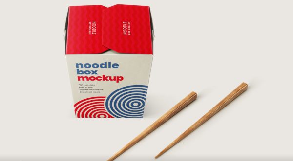 Noodle Box Mockup PSD