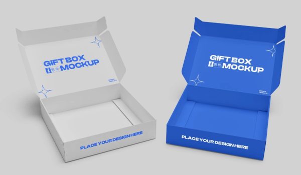 Open Gift Box Mockup PSD