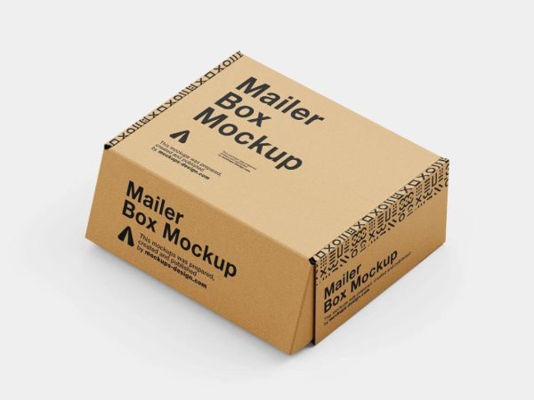 Open Mailer Box Mockup PSD