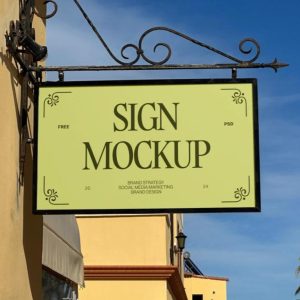 Outdoor Shop Sign Mockup