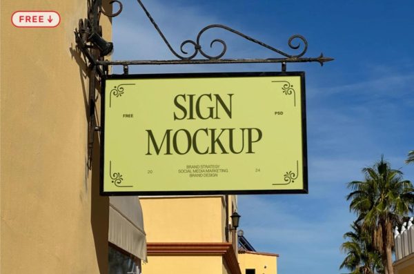 Outdoor Shop Sign Mockup