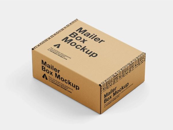 Cardboard Mailer Box Mockup PSD - Image 2
