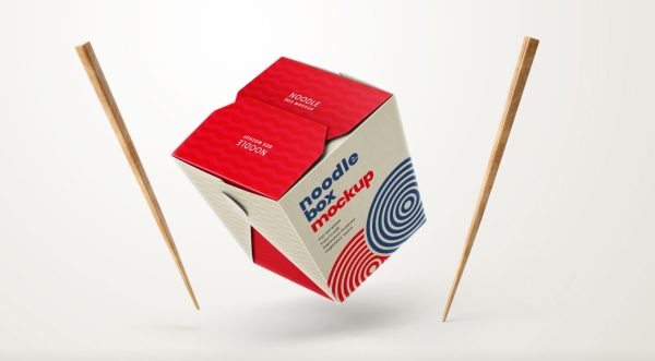 Professional Noodle Box Mockup PSD