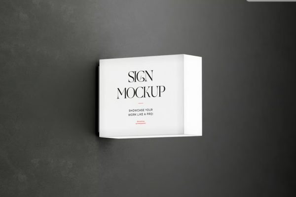 Realistic Lightbox Sign Mockup PSD