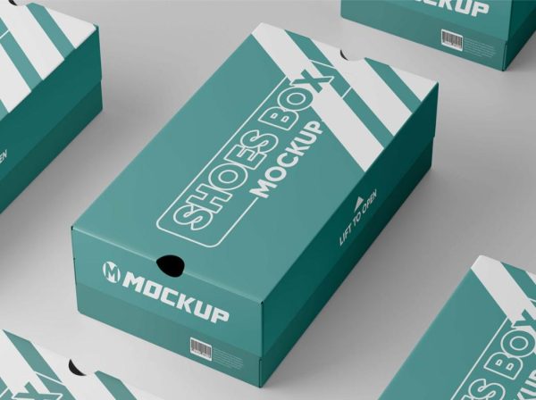Realistic Shoes Box Mockup